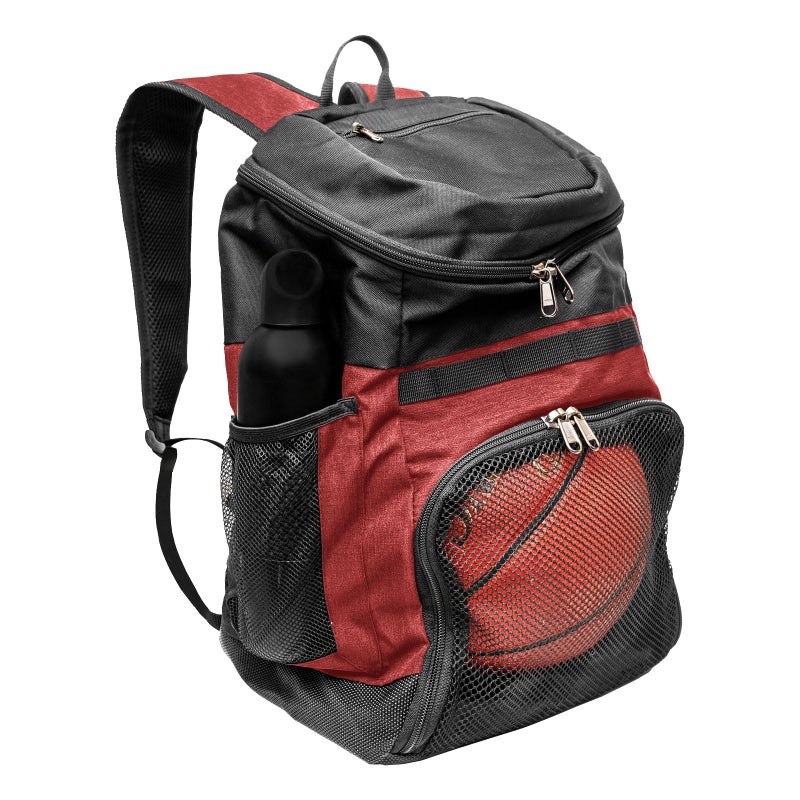Xelfly Basketball Backpack with Ball Compartment â€“ Sports Equipment Bag for Soccer Ball, Volleyball, Gym, Outdoor, Travel, Team â€“ 2 Bottle Pockets, Includes Laundry or Shoe Bag â€“ 25L (Red) - Image 1